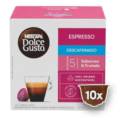 Café descafeinado em cápsula Nescafé Dolce Gusto Espresso Descafeinado