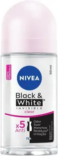 Desodorante roll-on NIVEA Invisible Black & White Clear