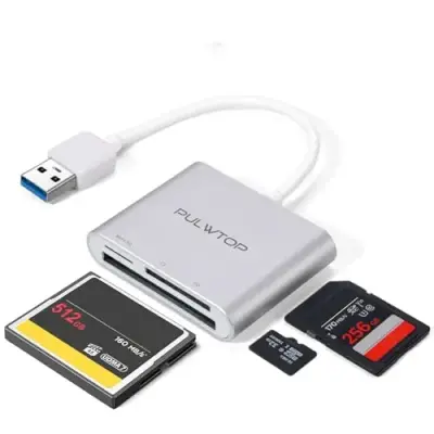 Leitor de cartão de memória PULWTOP USB-A 3 em 1
