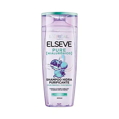 Shampoo para cabelo oleoso L'Oréal Paris Elseve Pure Hialurônico Hidra Purificante
